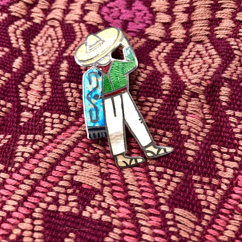 Vintage Mexican Enamel Pin